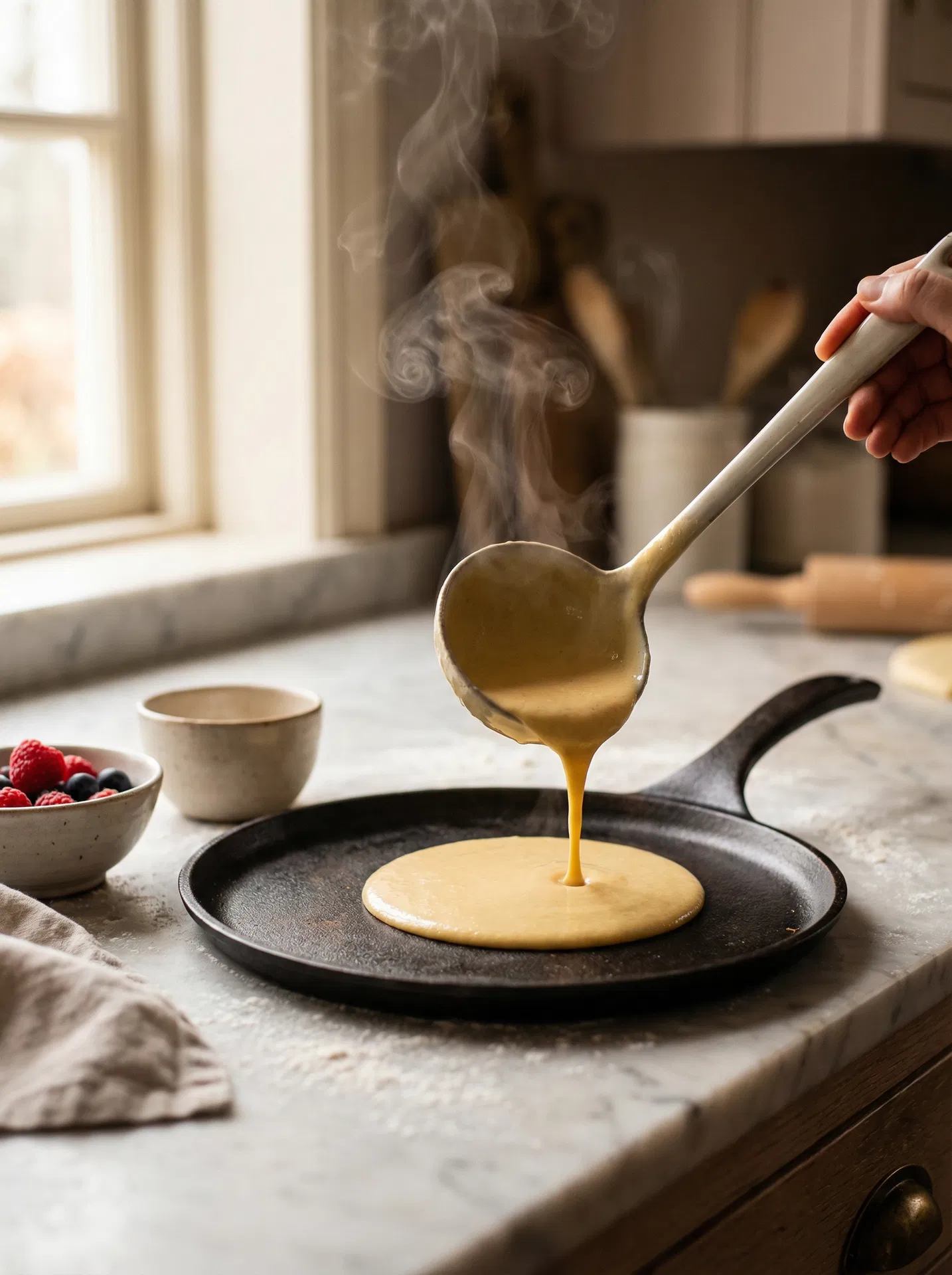 Artisan crêpe being made fresh at a live catering station in Suwanee, Alpharetta and Johns Creek GA